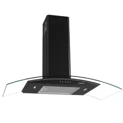 Coifa Fogatti De Parede Clean Vidro Curvo Black 90cm Preto 220V