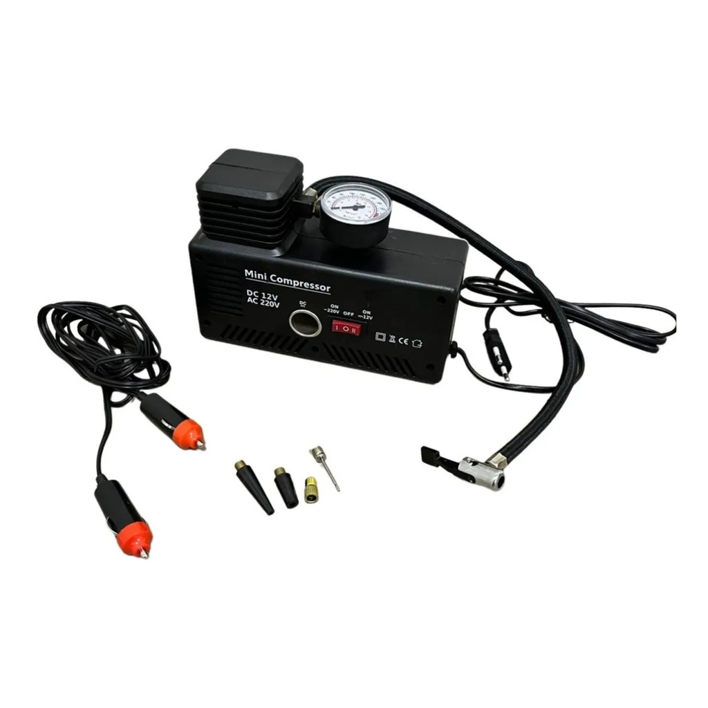 Mini Compressor de Ar 2x1 Automotivo Elétrico 300PSI