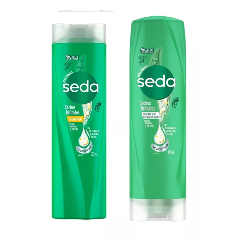 Kit Seda  Shampoo + Condicionador Cachos Definidos 325ml cada em Oferta na Shopee