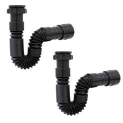 Sifão Extensível Pvc Universal Pia Preto 70cm - 2 Unidades