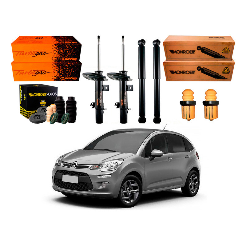 Kit Amortecedor Dianteiro Traseiro C3 Manual 1.5 2013 A 2016