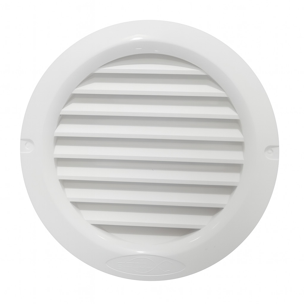 Grelha Grade Acabamento Ventilação Exaustor Coifa 100mm Branca com Colarinho