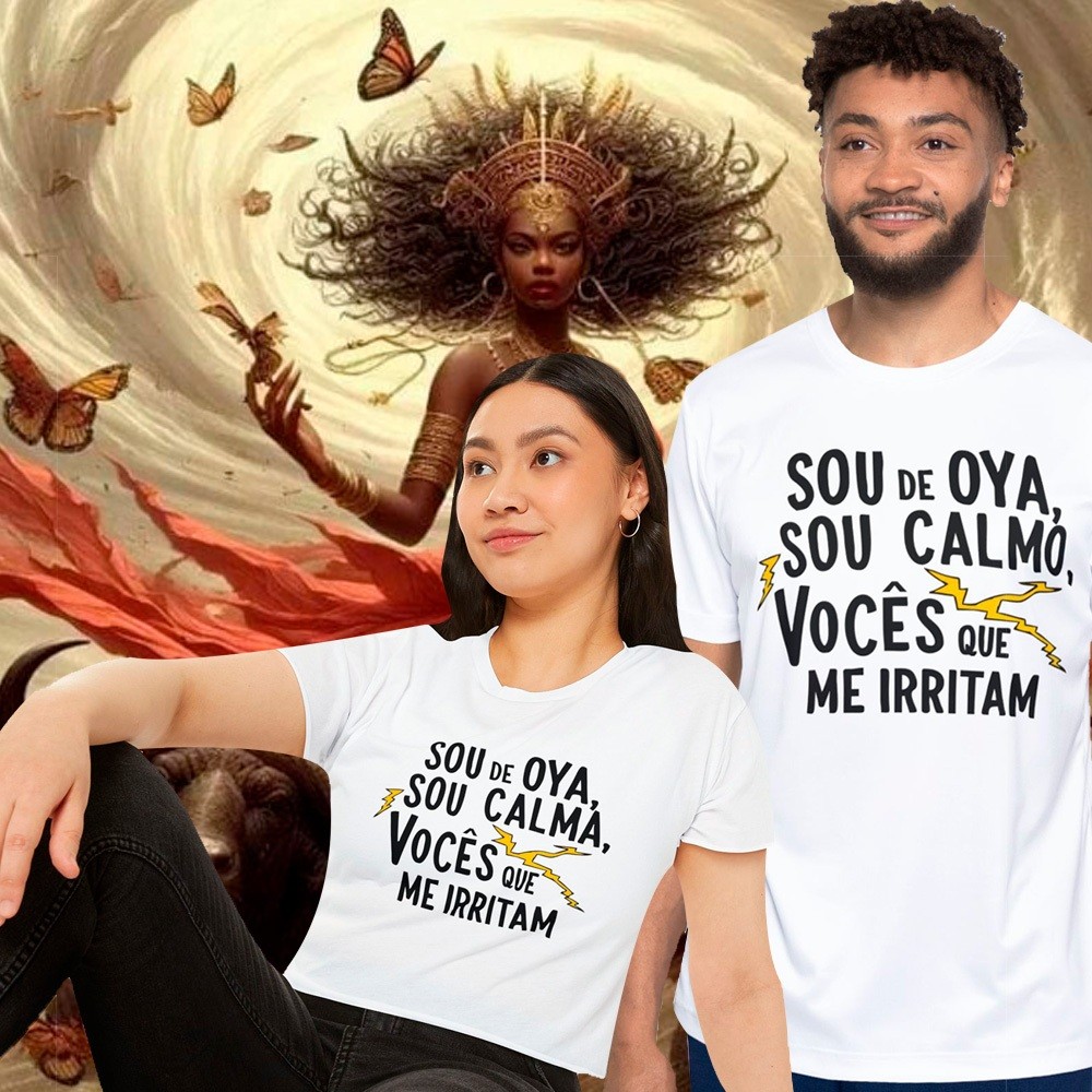 Camiseta Iansa Oya Unissex umbanda e candomble Orixa Camisa Masculina Feminina Estampas em DTF.