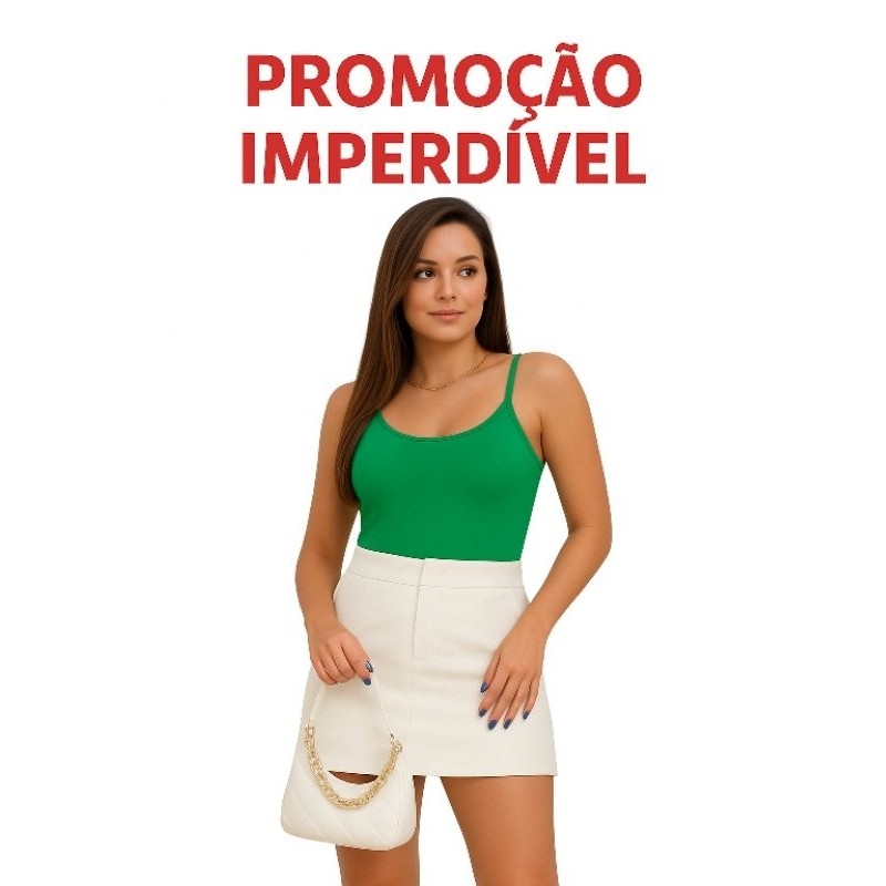 KIT COM 5 PEÇAS BLUSA ALCINHA REGATA EM MALHA SUEDE *CORES VÃO SORTIDAS