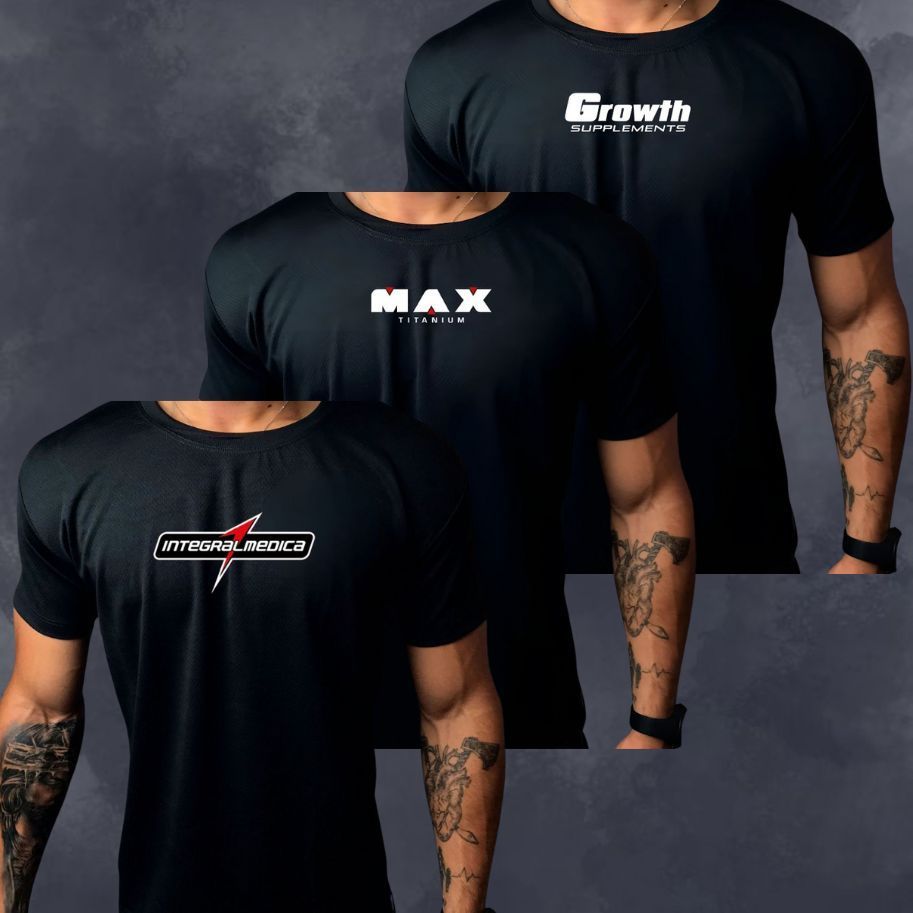 3 Camisas Dry Fit Masculino Kit MIX , Ideal Para Treinos, Academia, Corrida