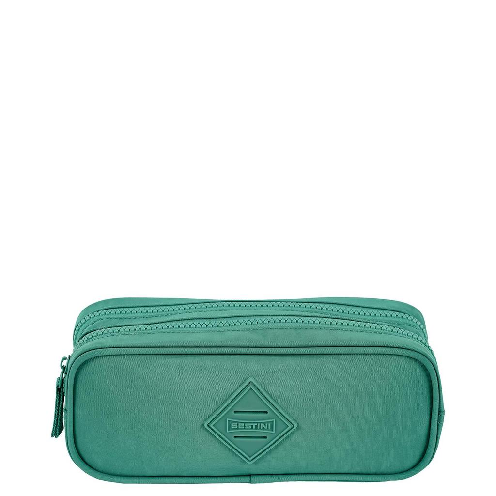 Estojo 2 Compartimentos Crinkle Verde - Jade