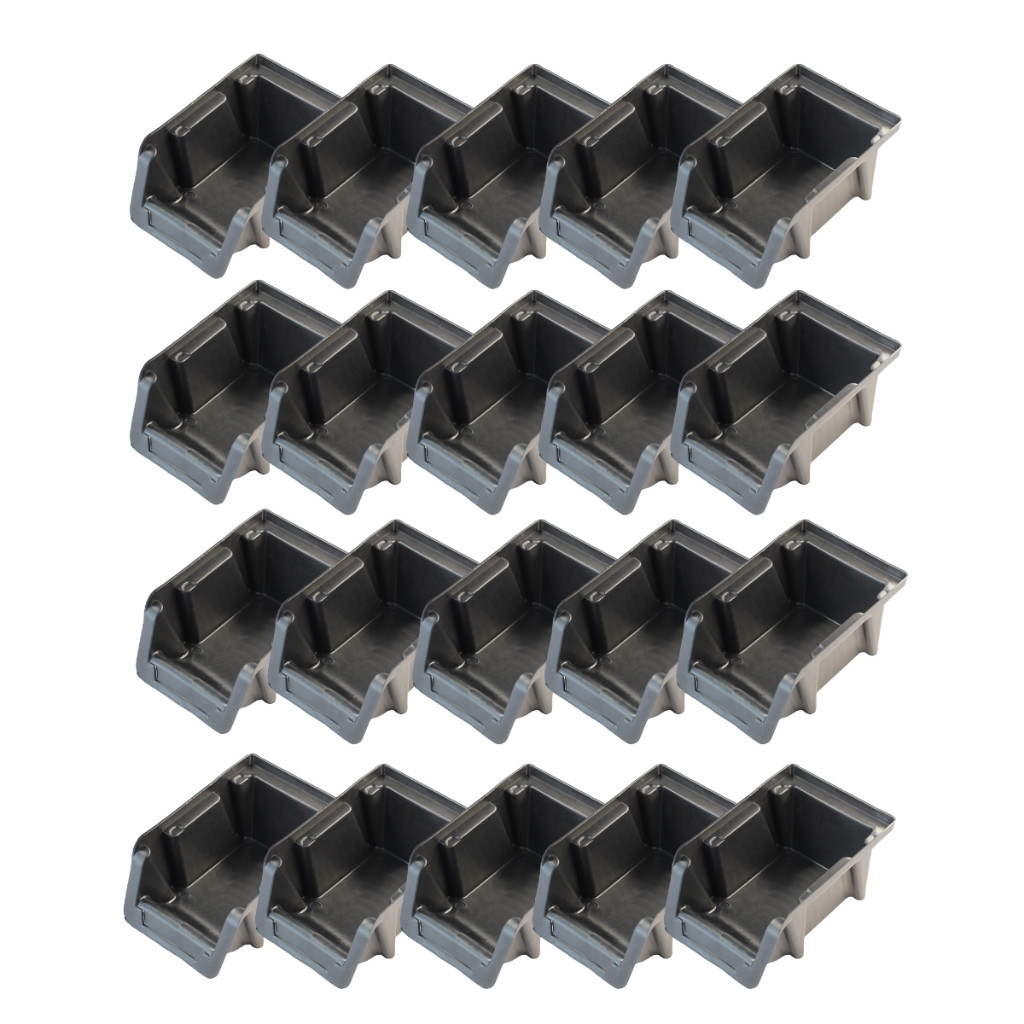 Kit 20 Caixa Parafusos Gaveteiro Organizadora N3 Bin Preto em Oferta na Shopee