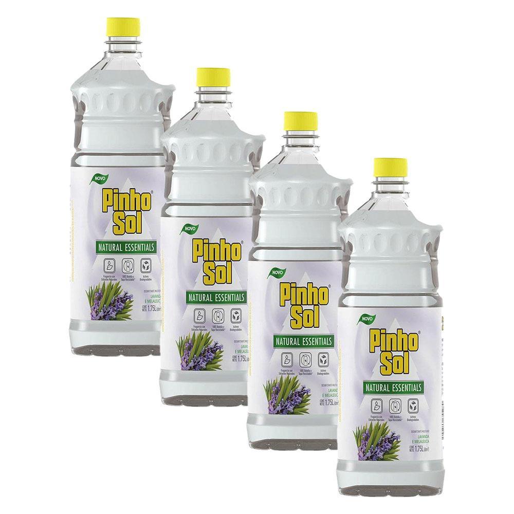 Kit 4 Desinfetantes Pinho Sol Naturals Lavanda e Melaleuca 1,75L