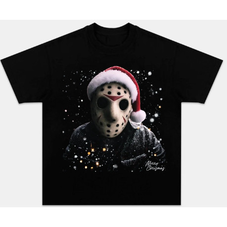 Camiseta Camisa Estampada  NATAL-JASON VOORHEES Adulto/Infantil Lançamento Unissex Em Algodao 100% Algodão - Envio Rapid