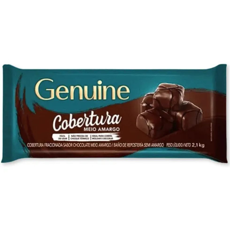 Cobertura Genuine Meio Amargo Barra 2,1Kg Cargil