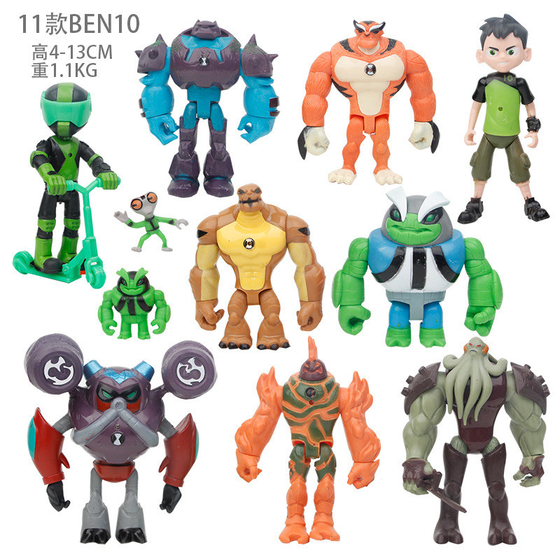 Estoque pronto 11 tipos Earth Defender BEN10 Figura Adolescente Herói Hacker Pequena Classe Superman Boneca Enfeites
