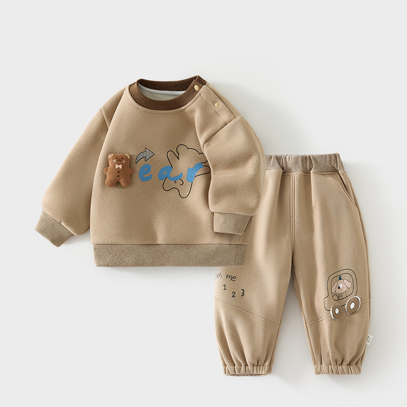 Moletom infantil moletom terno de manga comprida camiseta de bebê velo quente bebê outono inverno jaqueta infantil roupa