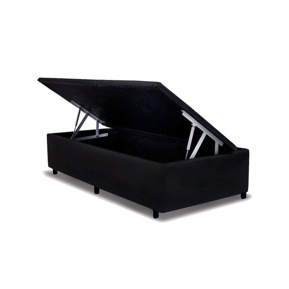 Cama Box Baú Solteiro Universal Suede Black (88x188x35) - Costa Rica em Oferta na Shopee