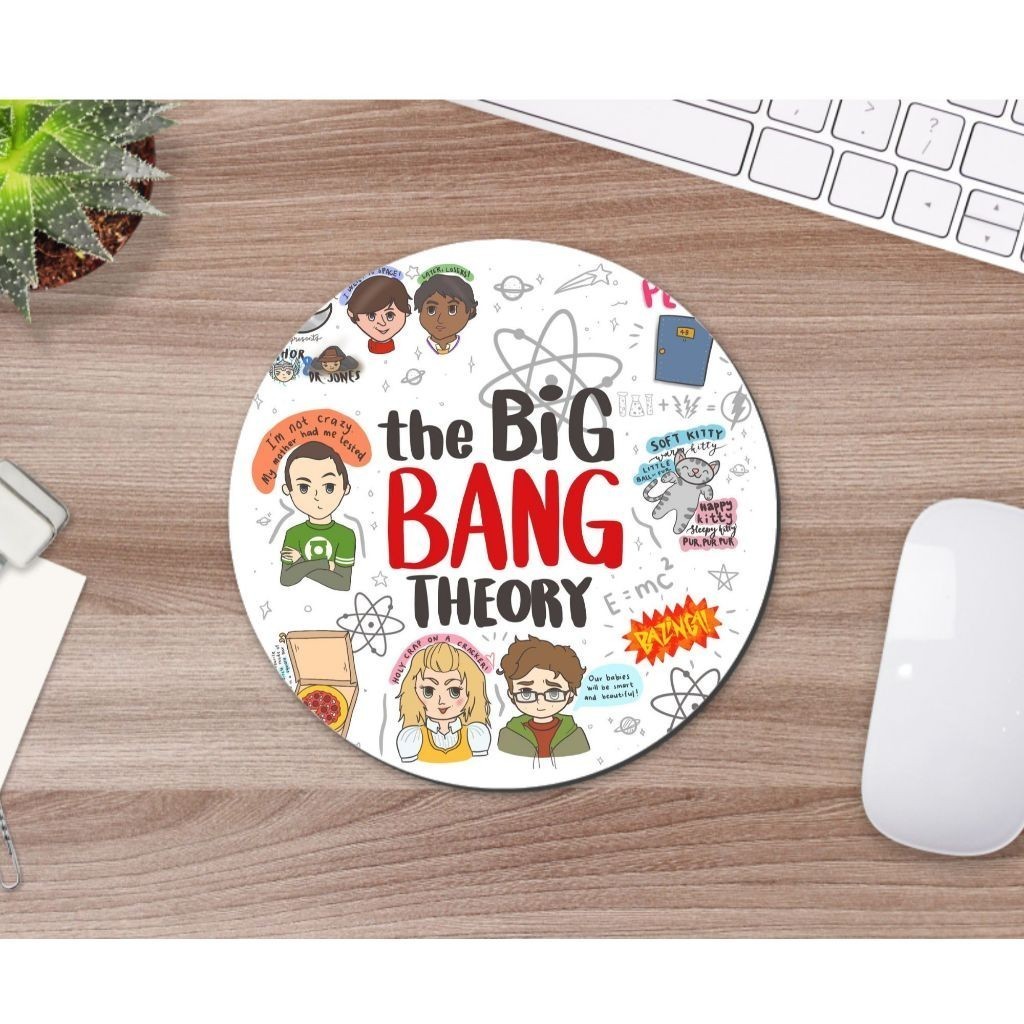 Mouse Pad Redondo 19x19 Série The Big Bang Theory Geek Nerd Gamer
