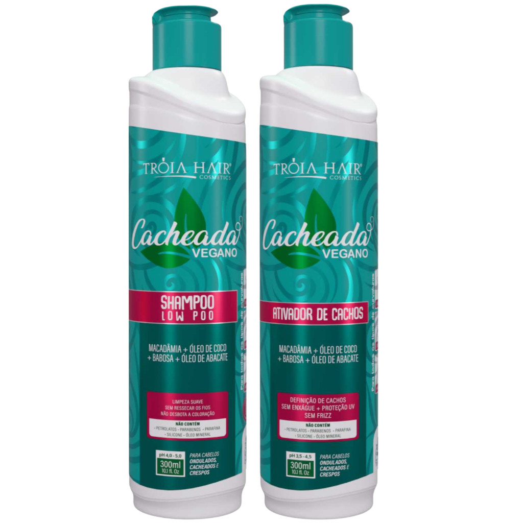 Kit Cacheada Duo – Low Poo + Ativador 300ml Tróia Hair