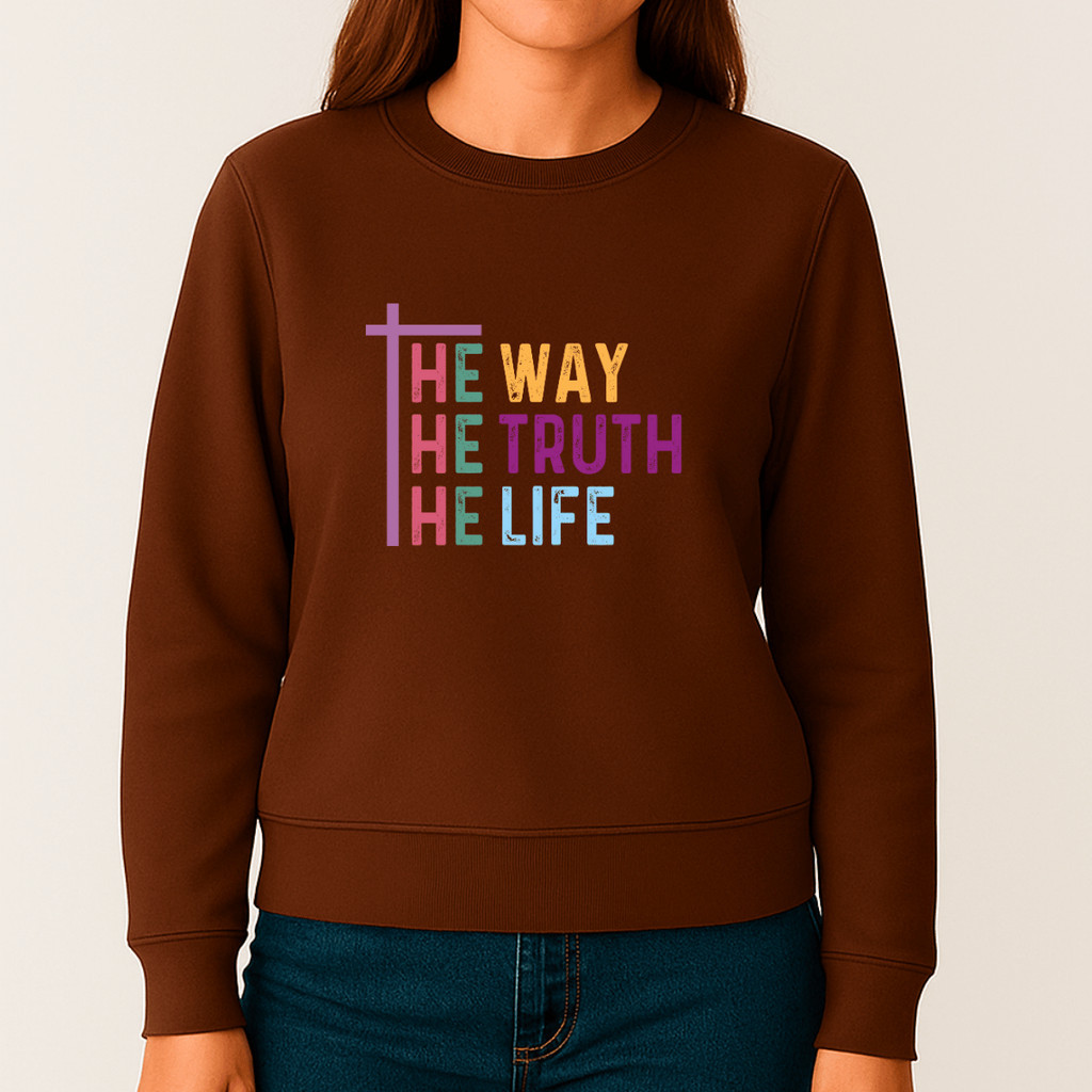 Agasalho de moletom careca básico feminino The Way, the truth, the life Jesus