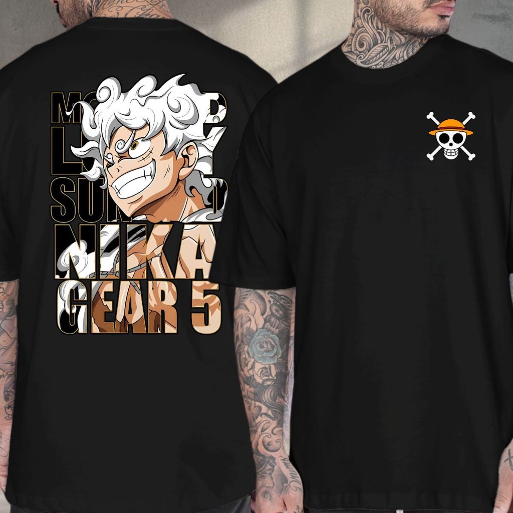 Camiseta One Piece Anime Gear 5 Arco EggHead Animação Hiatus Live-Action Filme Chapéu De Palha Luffy