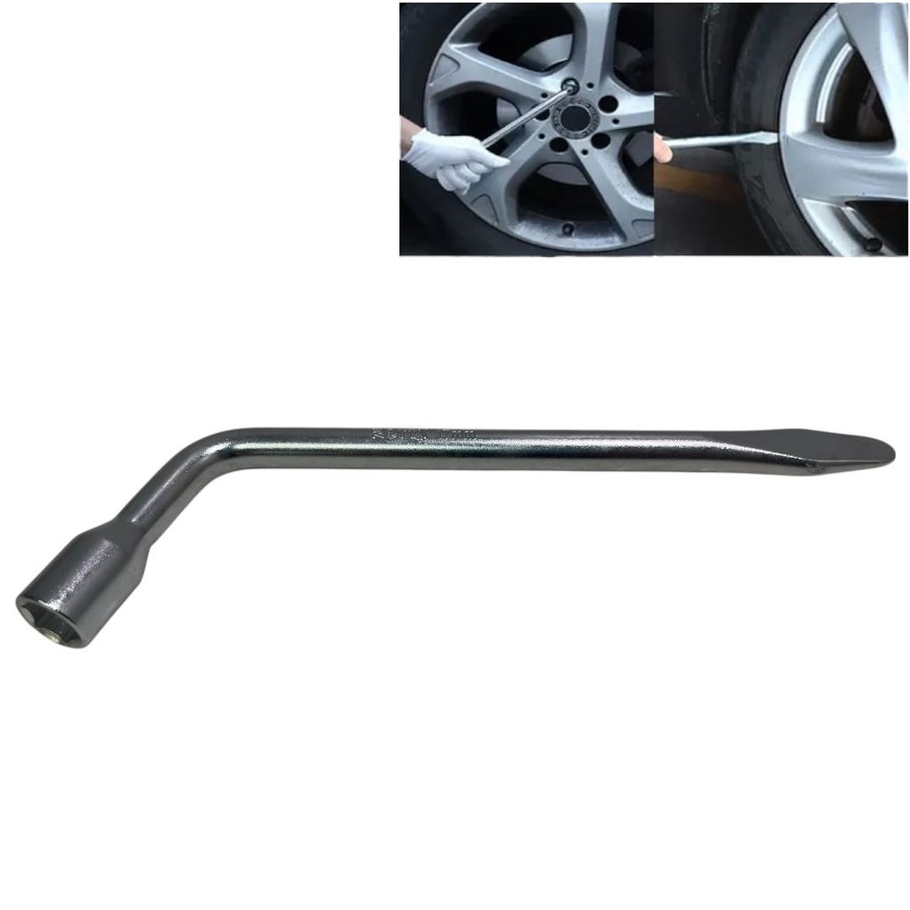 Chave De Roda L 17mm com Espátula  Fox Gol Golf Parati Polo Up 206 207 208 307 C3 C4 Celta Vectra Corsa Astra