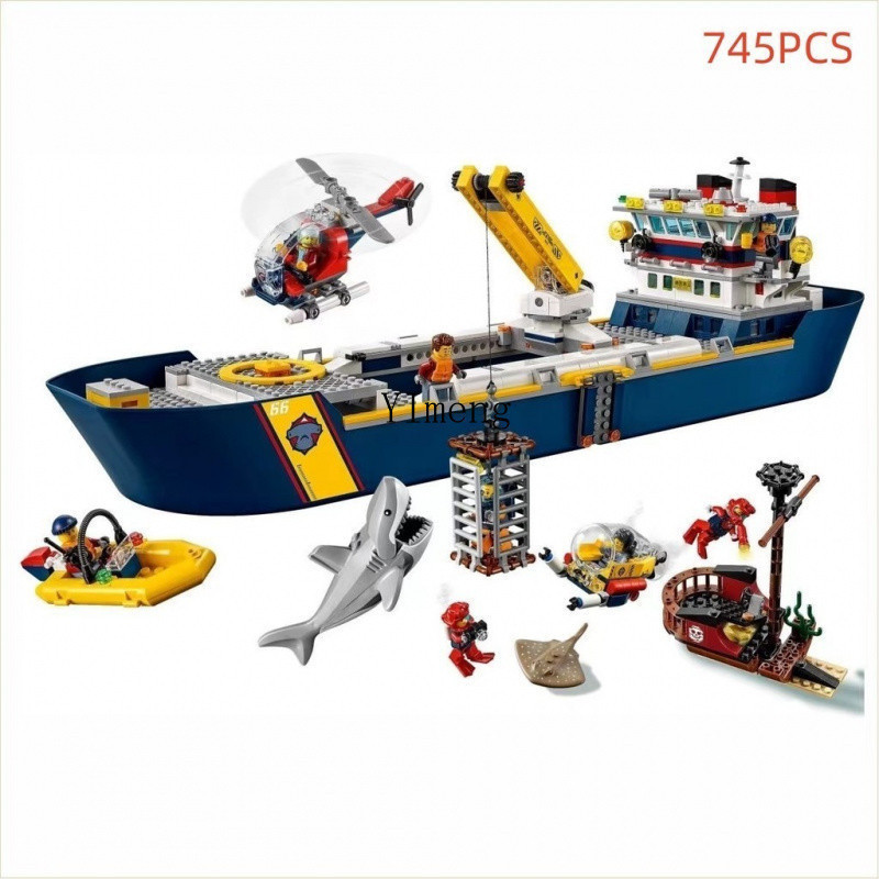 Navio de Exploração Ocean Technic Compatível com Brinquedos Educativos Lego City para Meninos e Meninas Blocos de Constr