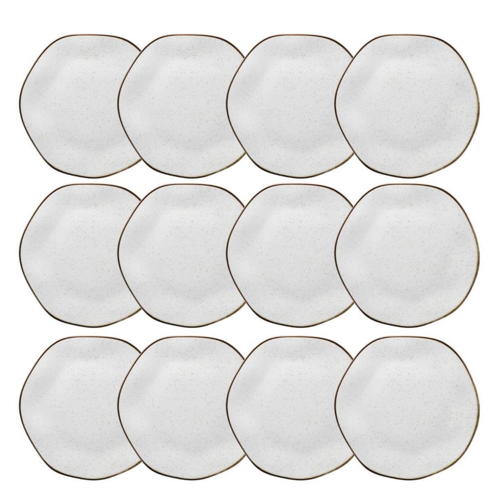 Jogo de 12 Pratos Rasos 27,5cm Oxford Ryo Maresia em Oferta na Shopee