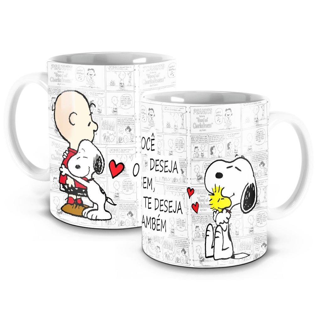 Caneca Snoopy Se Você Deseja o Bem Ele te Deseja Também em Oferta na Shopee