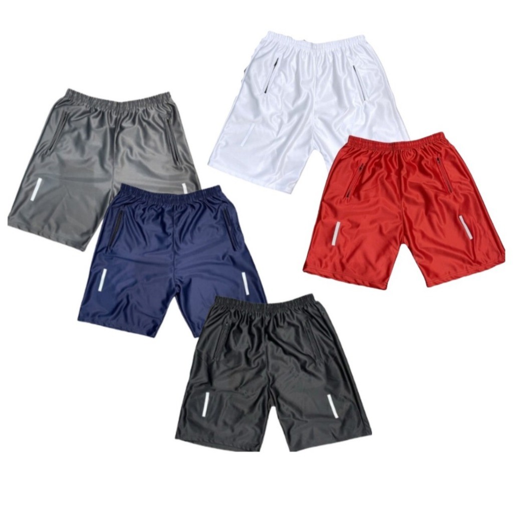 Kit Conjunto 5 Bermudas Dry Fit Refletivas Com Ziper nos Bolsos esporte Academia NOVO em Oferta na Shopee