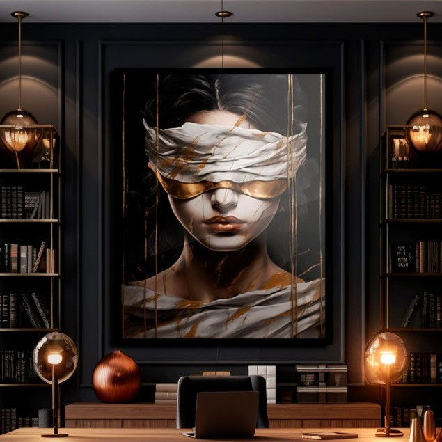 Quadro Decorativo 110x80cm Advocacia Justiça Símbolos Advogado Casa De Sala Quarto Dbox