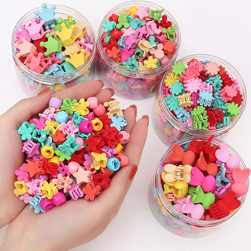 KIT 100 unidades Candy Color Mini Small Grab Clip Children's Hair Accessories-ANJIN em Oferta na Shopee