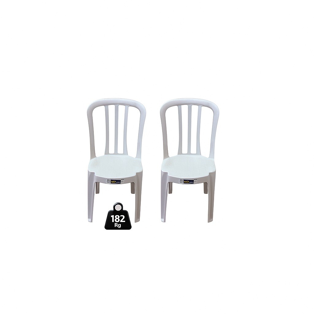 Kit Com 2 Cadeiras Plastico Bistrô Reforçada Para Até 182 Kg