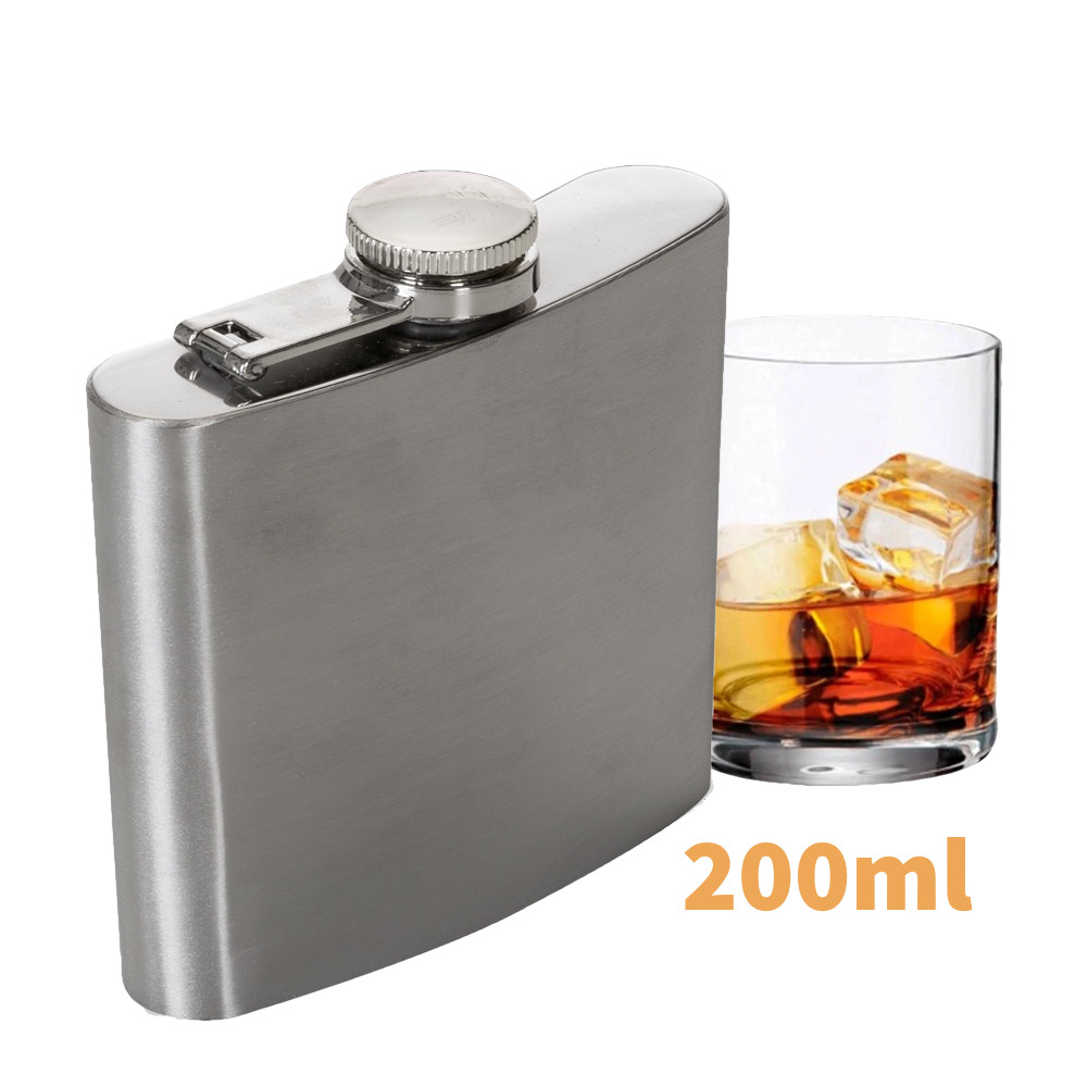 Cantil De Bolso Em Inox 200ml Whiskeira Dose Shot Bebida Bar