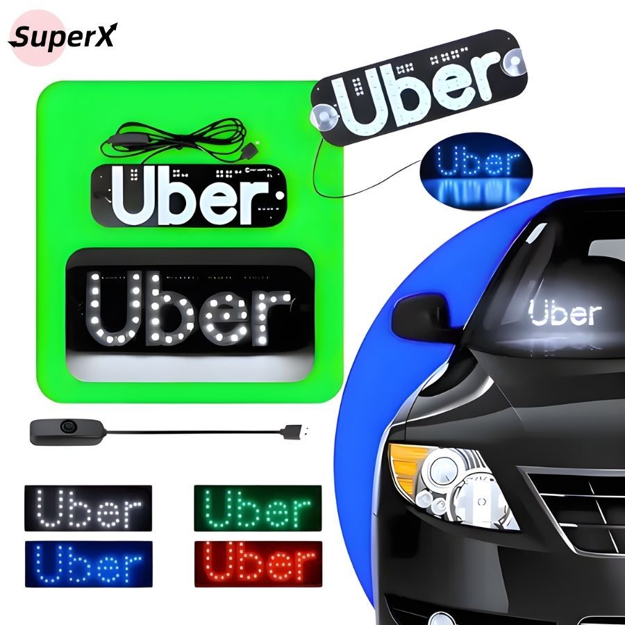 Placa de LED para Carro – Display Luminoso USB para Vidro Dianteiro (Ideal para Motoristas de App)