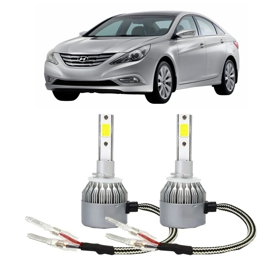 Par Lampada Super LED Farol de Milha Sonata 2010 2011 2012 2013 6000k H27