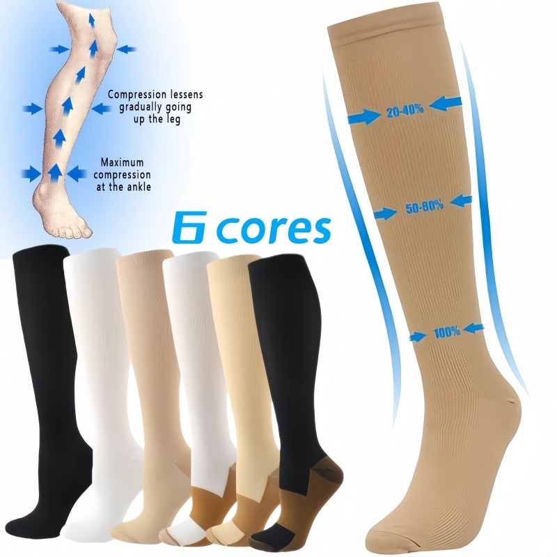 Meia Alta Compressão Alivio Dor E Cansaço Nos Pés Masculinas E Femininas