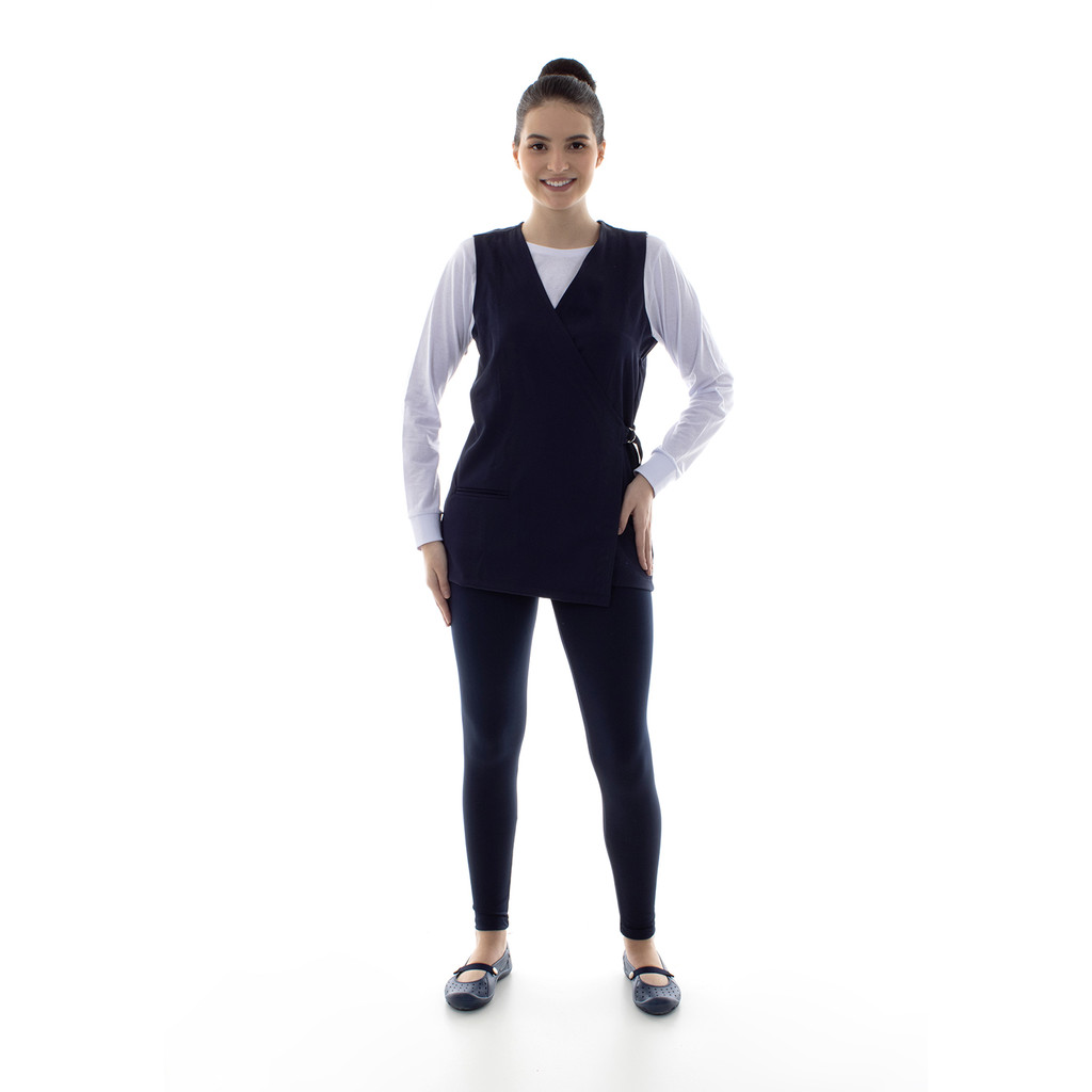 Kit 2 Conjunto feminino, camiseta manga longa, calça bailarina, jaleco com fivela uniforme funiforme