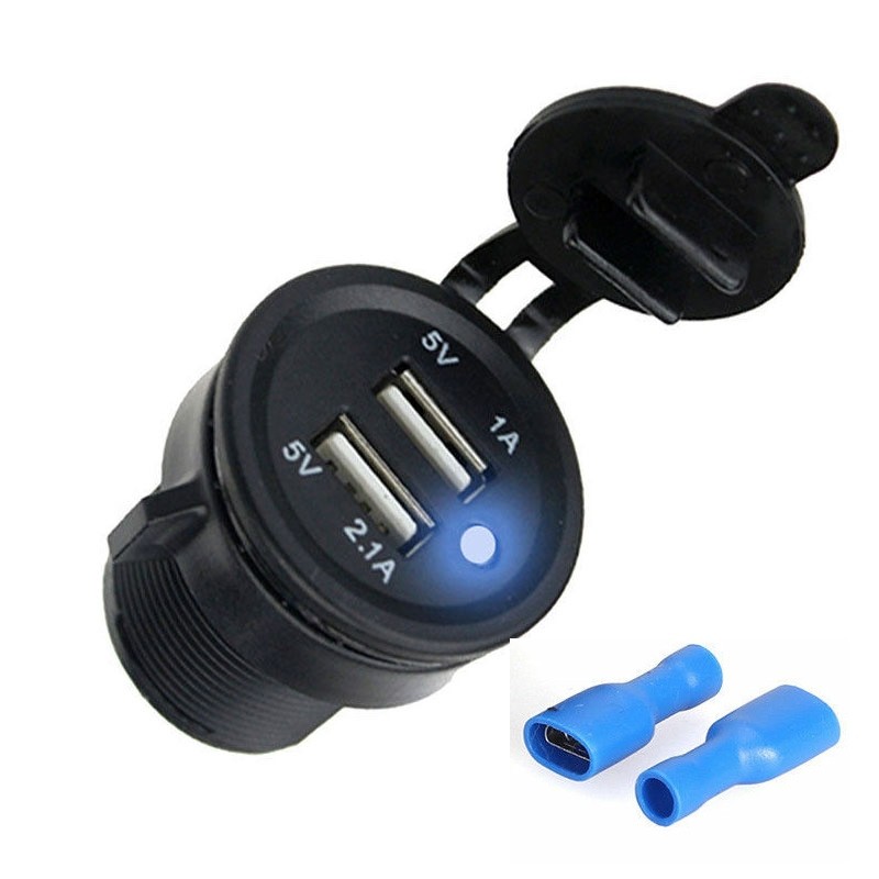 Tomada Carregador Usb Veicular Carro 2 Saídas 1.0a E 2.1a em Oferta na Shopee