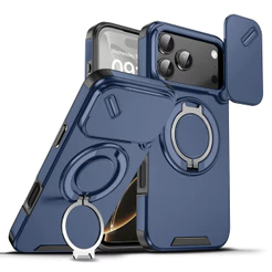 Capa Capinha Magnética Ficar Para iPhone 17 Pro Max Air 18 Pro Max Deslizar Proteção da câmera PC Phone Case