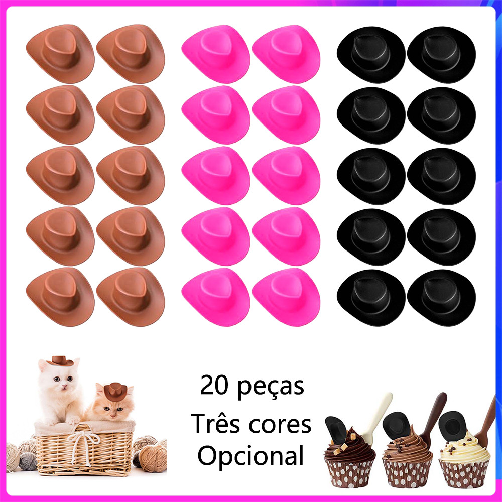 Chapéu de Cowboy estilo Retro conjunto de 20 peças plástico Mini estilo 5.4cm três cores opcionais jogo de tabuleiro Bar em Oferta na Shopee
