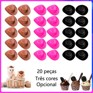 Chapéu de Cowboy estilo Retro conjunto de 20 peças plástico Mini estilo 5.4cm três cores opcionais jogo de tabuleiro Bar em Oferta na Shopee