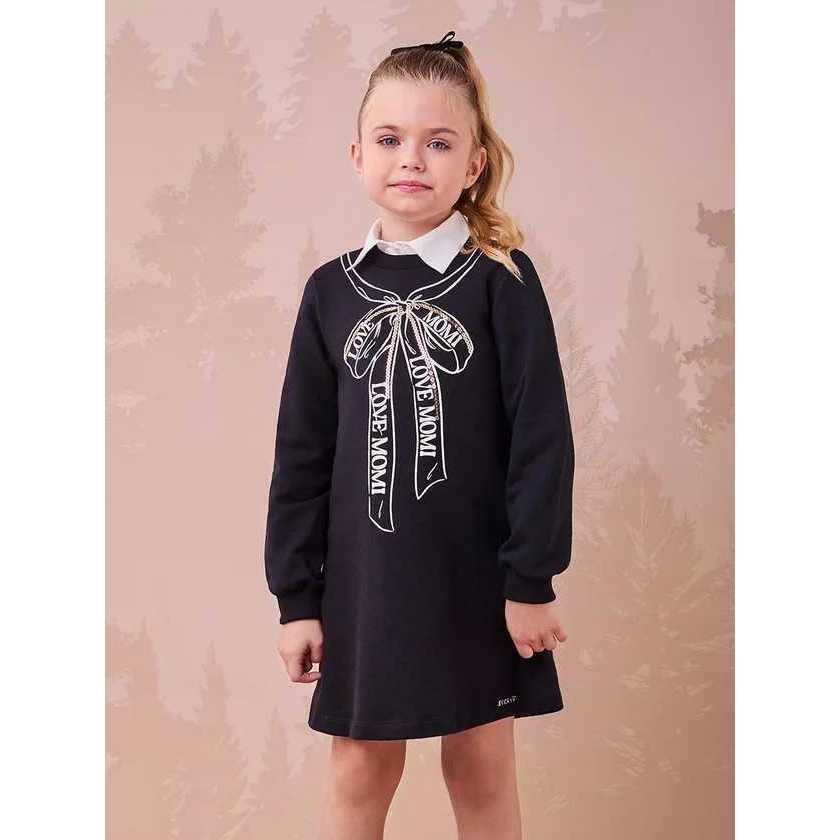 VESTIDO ML LACO BORDADO PAETE MOMI