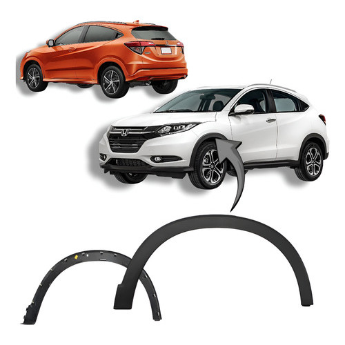 Moldura Lateral Vão Roda Honda Hrv 2015 16 17 18 19 À 2021 - Posição Dianteira - Lado Esquerdo
