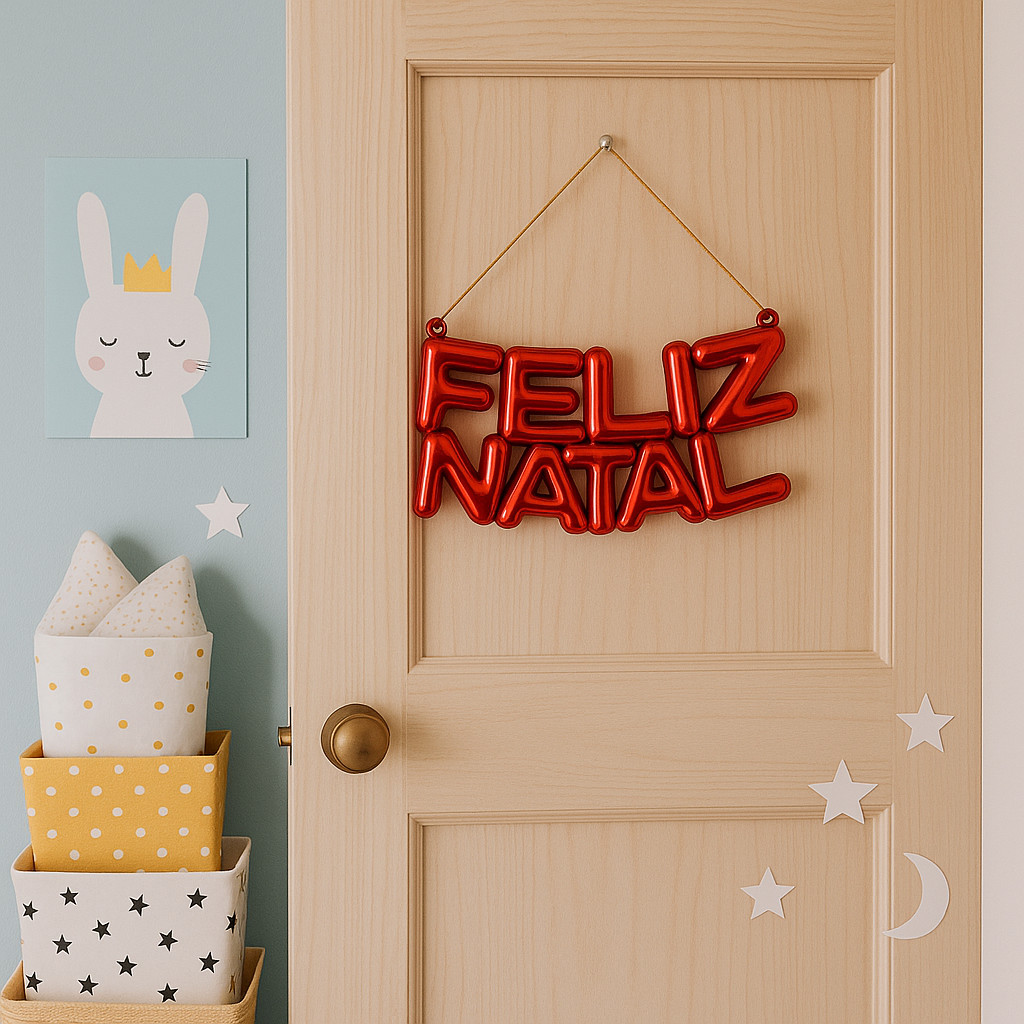 Enfeite Natalino Placa Plaquinha Feliz Natal  Decoração Festa Evento 25cm