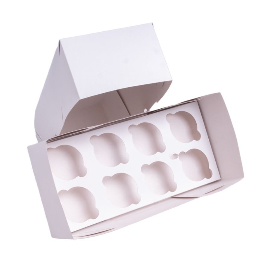 Caixa Transporte Com Berço Para 8 Cupcakes - Branco - 34x16x10cm - 5 unidades - Rizzo