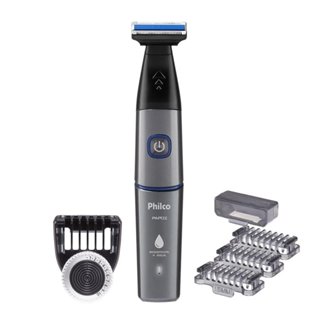 Aparador de Pelos Philco PAP02 - USB Cinza/Azul, 5W, Bivolt em Oferta na Shopee