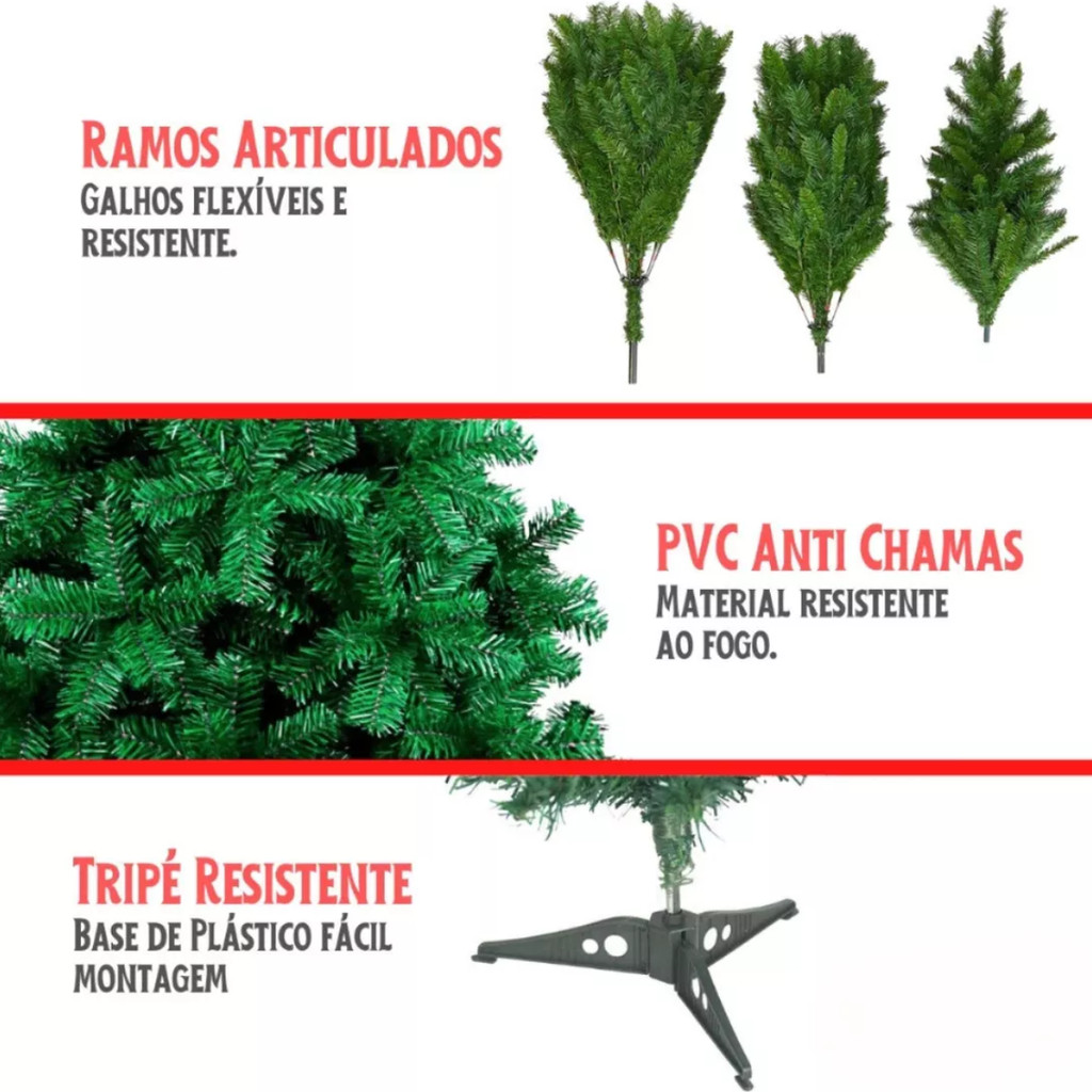 Árvore De Natal Pinheiro Premium Verde Altura 60cm/90 Galhos Decoração Natalina Pinheiro Premium · foto 2
