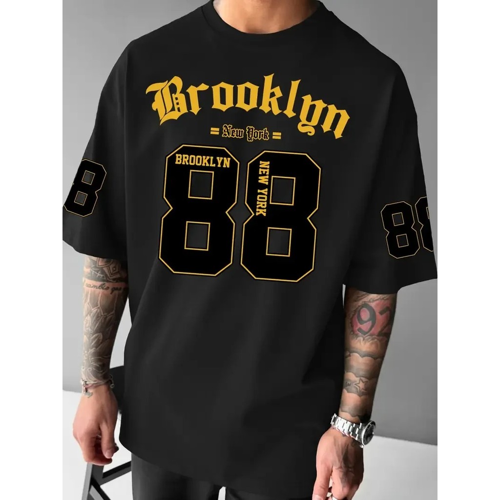 Camiseta Masculina Brooklyn 88 Estampada Lançamento Camiseta 100% Algodão Camisetão Camisa Oversized Plus - Camisarte