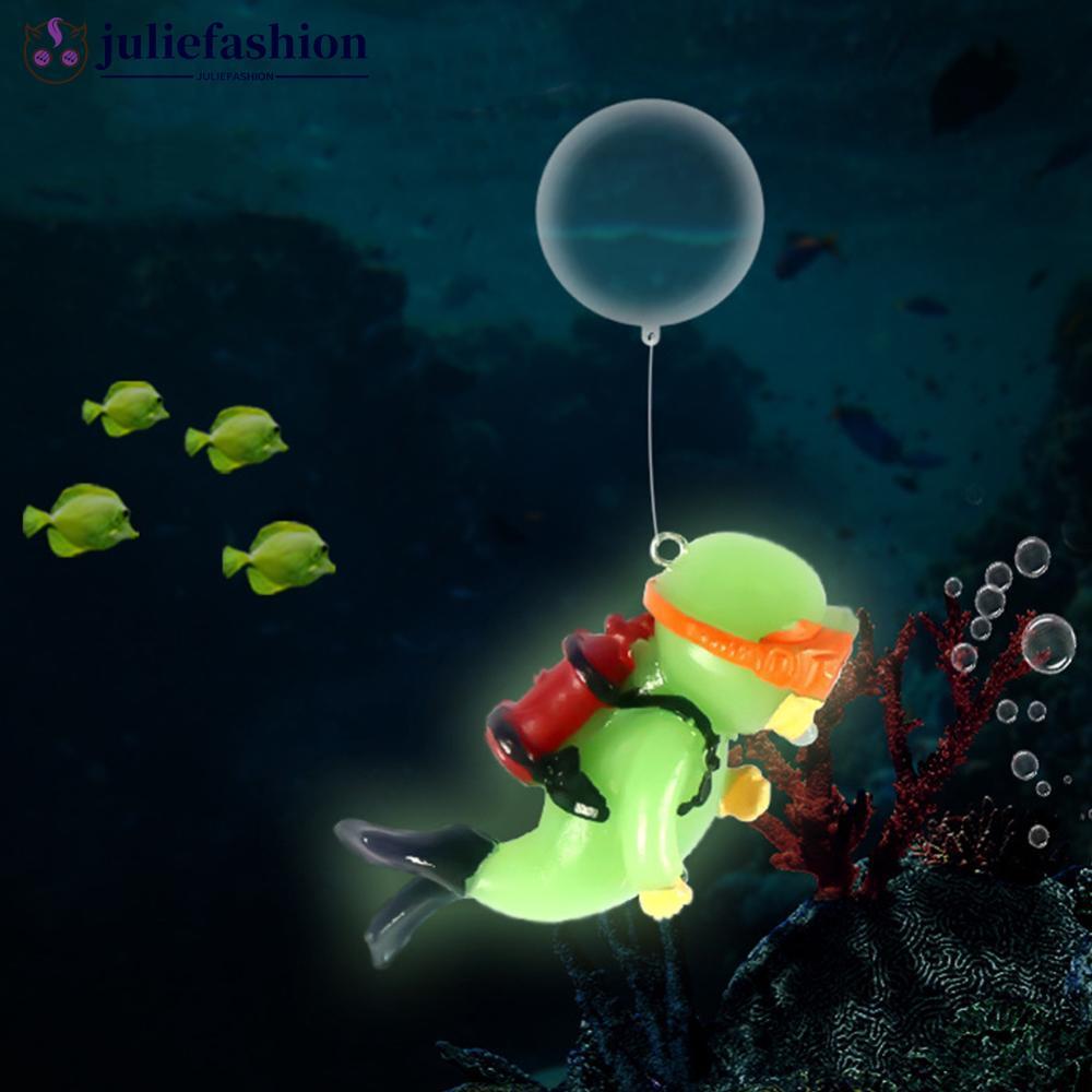 JULIEFASHION 1 Peça Acessórios Luminosos Para Aquário Simulado Mergulhador Resina Flutuante Enfeites De Decoração Intere