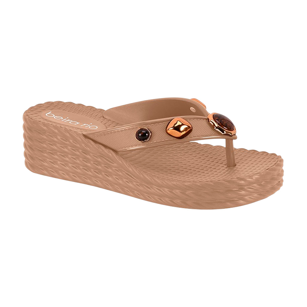 Chinelo Salto Anabela Comfort Tira Larga Feminino Beira Rio