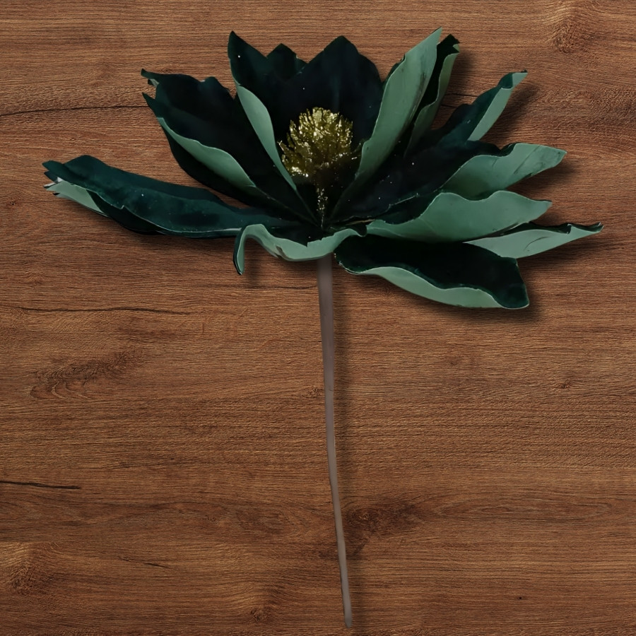 Poinsétia Decorativa - Veludo Verde - 28,5x25x9,5cm - 1 unidade - Cromus - Rizzo em Oferta na Shopee