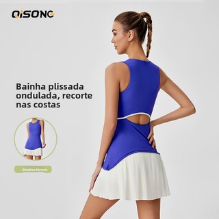 Vestido esportivo de verão, bainha plissada, Anti-reflexo, secagem rápida, saia de tênis de Badminton, costas bonitas, r