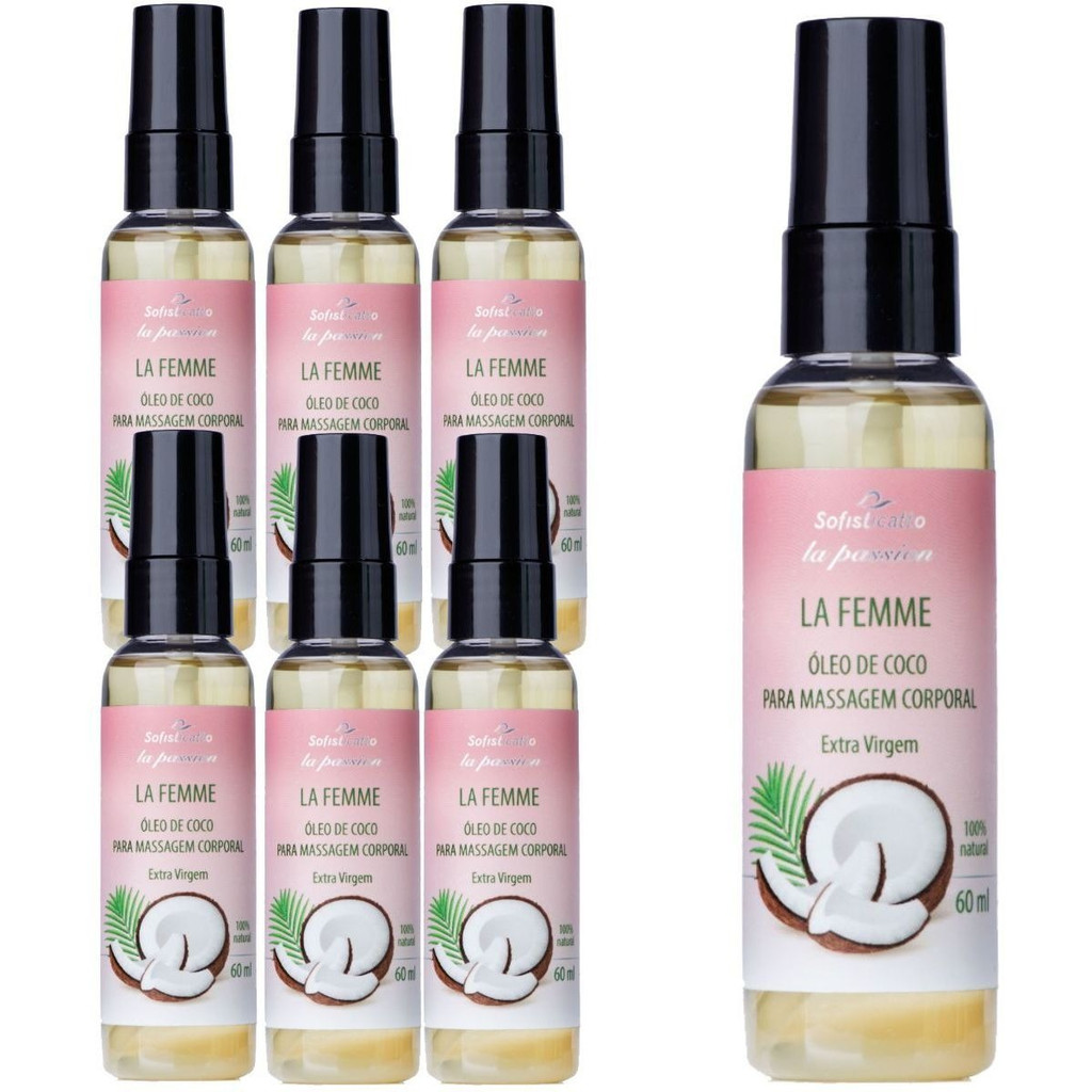 Kit 7 Óleo De Coco Extra Para Massagem Corporal Femme 60ml